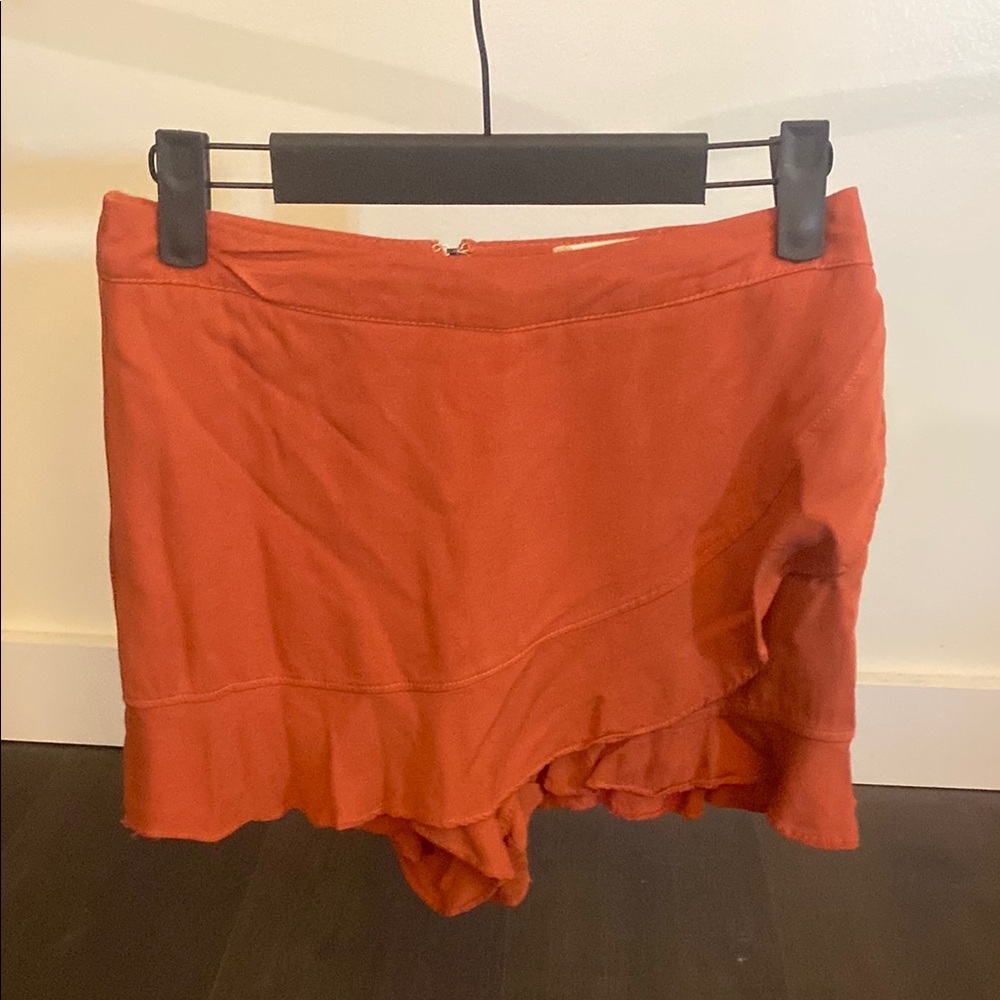 Altar'd State Terracotta Skort with Ruffle Detail